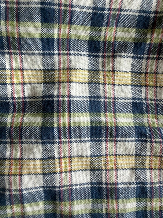 Rye by Hawker Rye Men's Slim Fit White & Navy Plaid Button-Up Shirt - Size MT