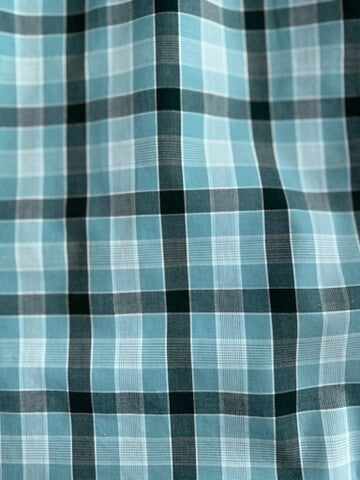 Banana Republic Slim Fit Long Sleeve Light Blue Lrg Check Plaid Shirt - Size XL