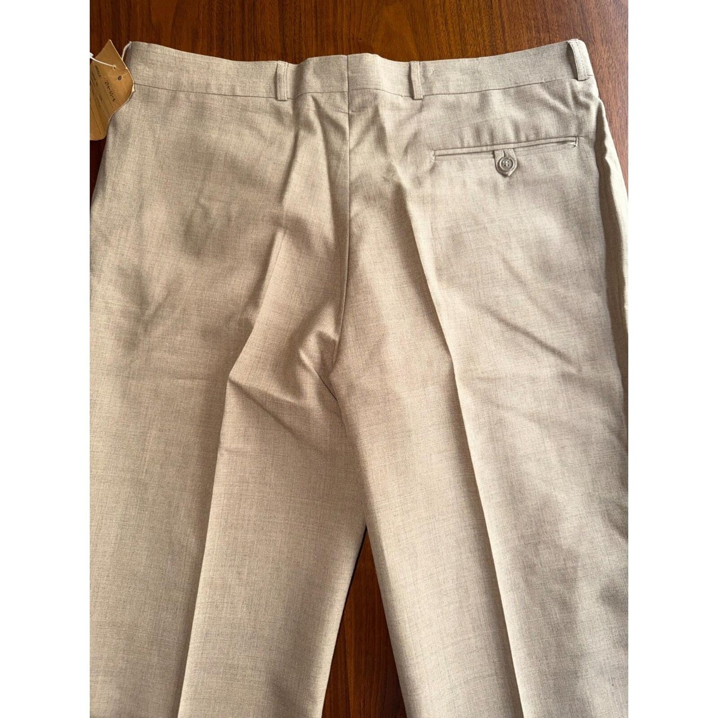 Vintage Aurelli Men's Tan Textured Dress Pants - Size 36