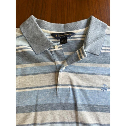 Brooks Brothers Slim Fit Cotton Linen Striped Polo Shirt - Size XXL