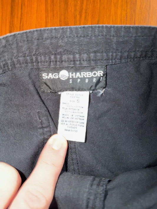 Vintage Sag Harbor Women's 100% Cotton Sport Utility Black Pants - Size S
