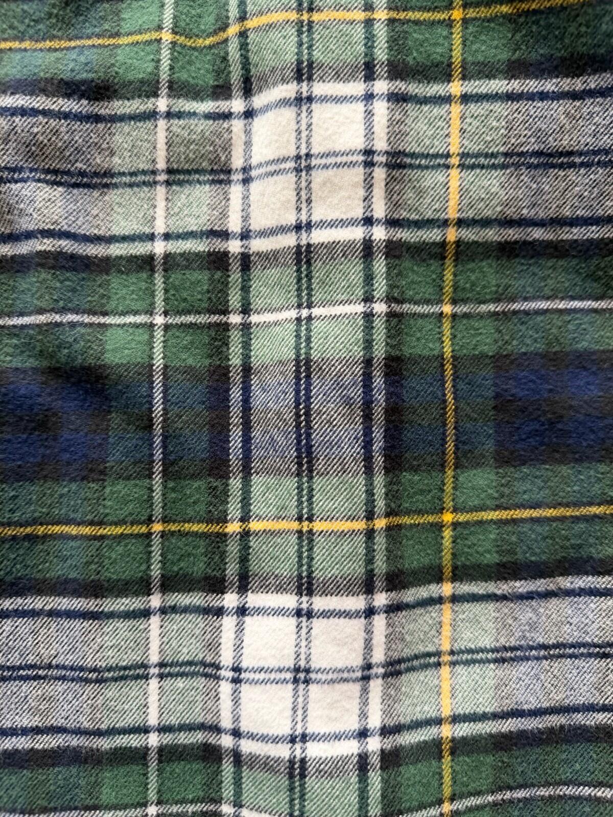 Lands' End Men's Flannel Traditional Fit Green Plaid Shirt - Size XL