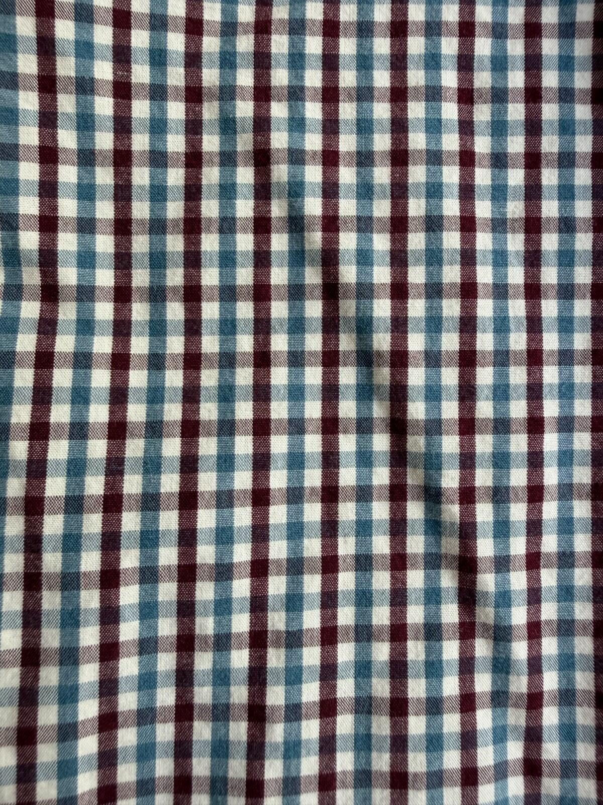J.Crew Men's Small Button-Down Shirt Blue & Burgundy Multi-Check Plaid S