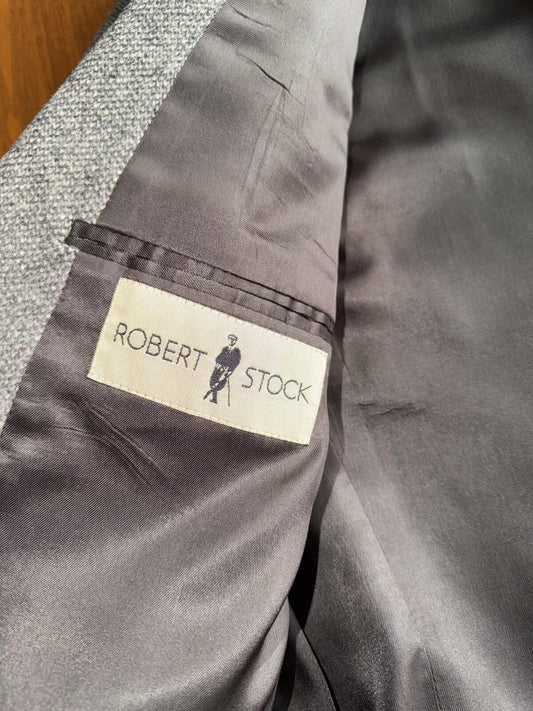 Vintage Robert Stock Men's Grey Textured Tweed Sport Coat - Size 40R