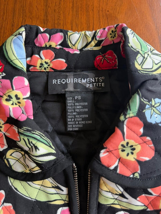 Requirements Women's Fruit and Floral Print Zip Jacket - Size PS
