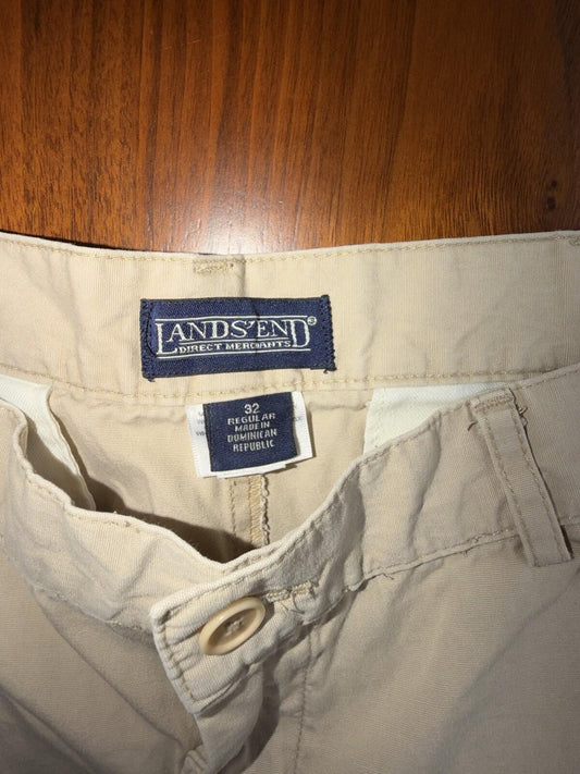 Lands' End Men's Khaki Chino Shorts - Size 32R