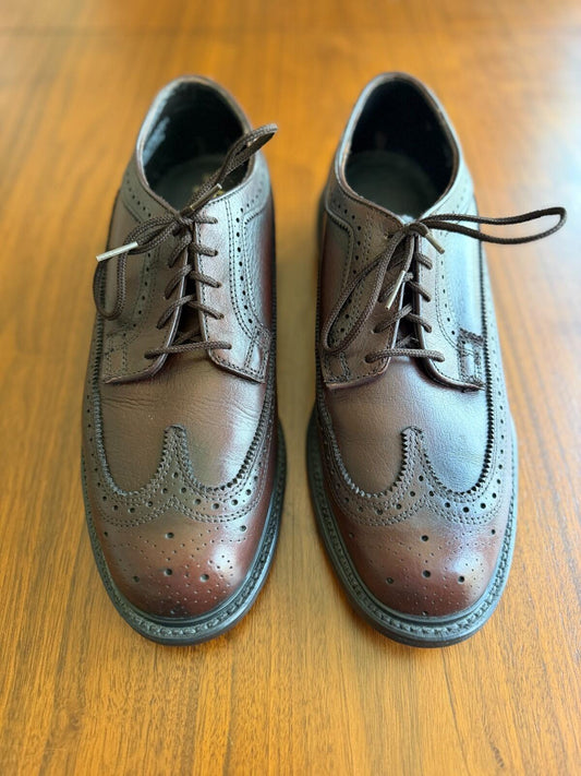 Hitchcock Brown Leather Longwing Brogue Shoes Men's Size 9 Wide