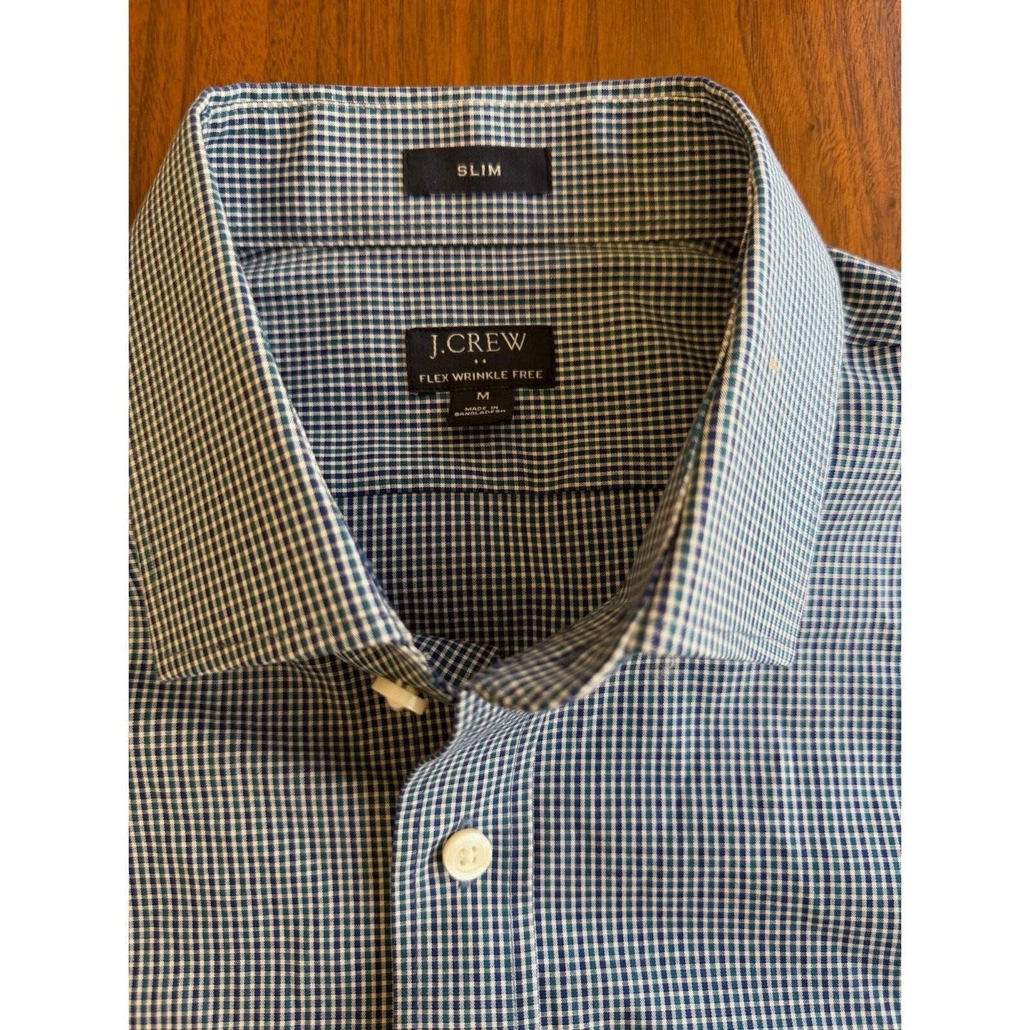 J.Crew Men's Flex Slim Fit Micro-Check Long Sleeve Dress Shirt - Size M