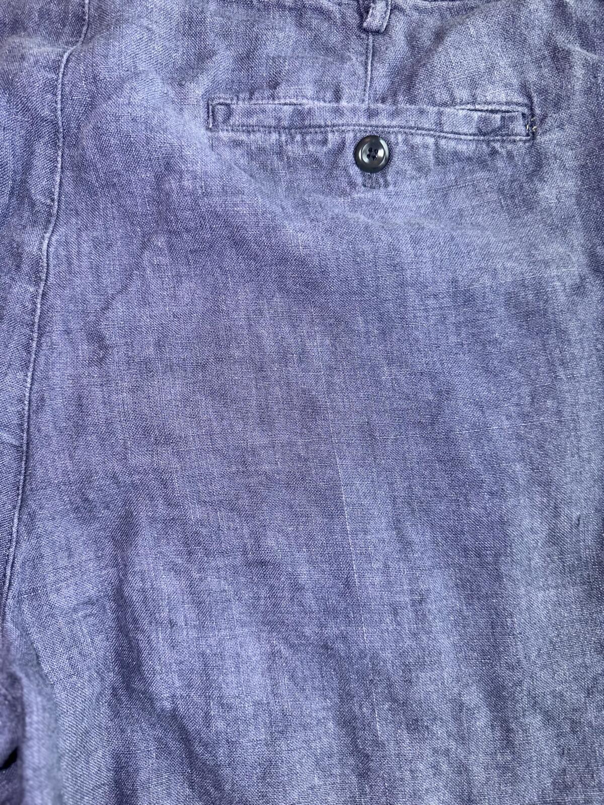 Banana Republic Men's Navy Blue Linen Casual Pleated Shorts - Size 38