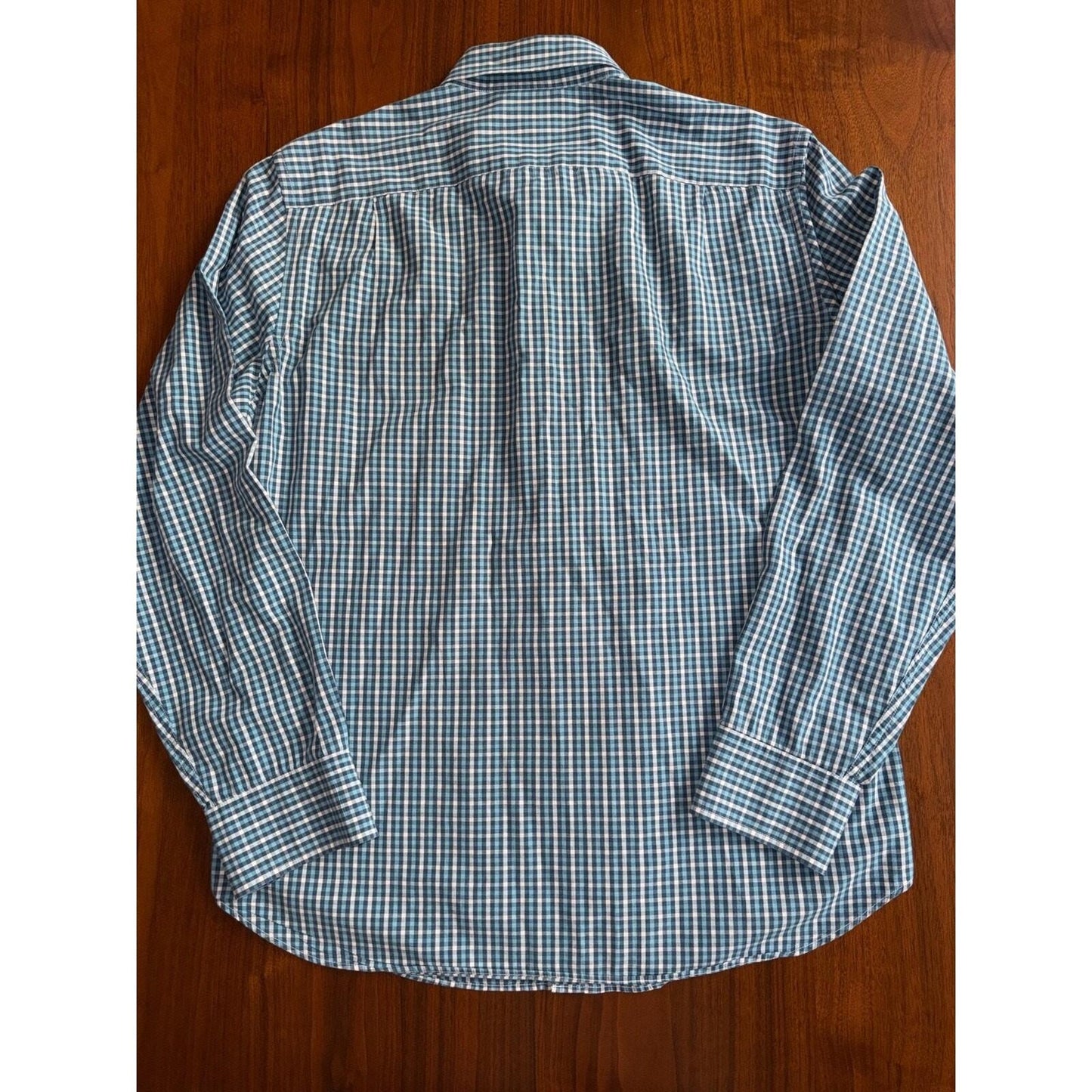 J.Crew Men's Flex Slim Fit Long Sleeve Navy/Teal Plaid Button Down - Size M