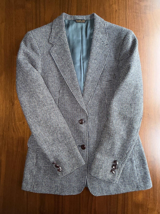 Vintage Cricketeer Tailored Women’s Blue Houndstooth Blazer - Size 4