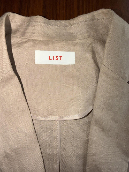 LIST Women's 100% Linen Beige Blazer - Size S