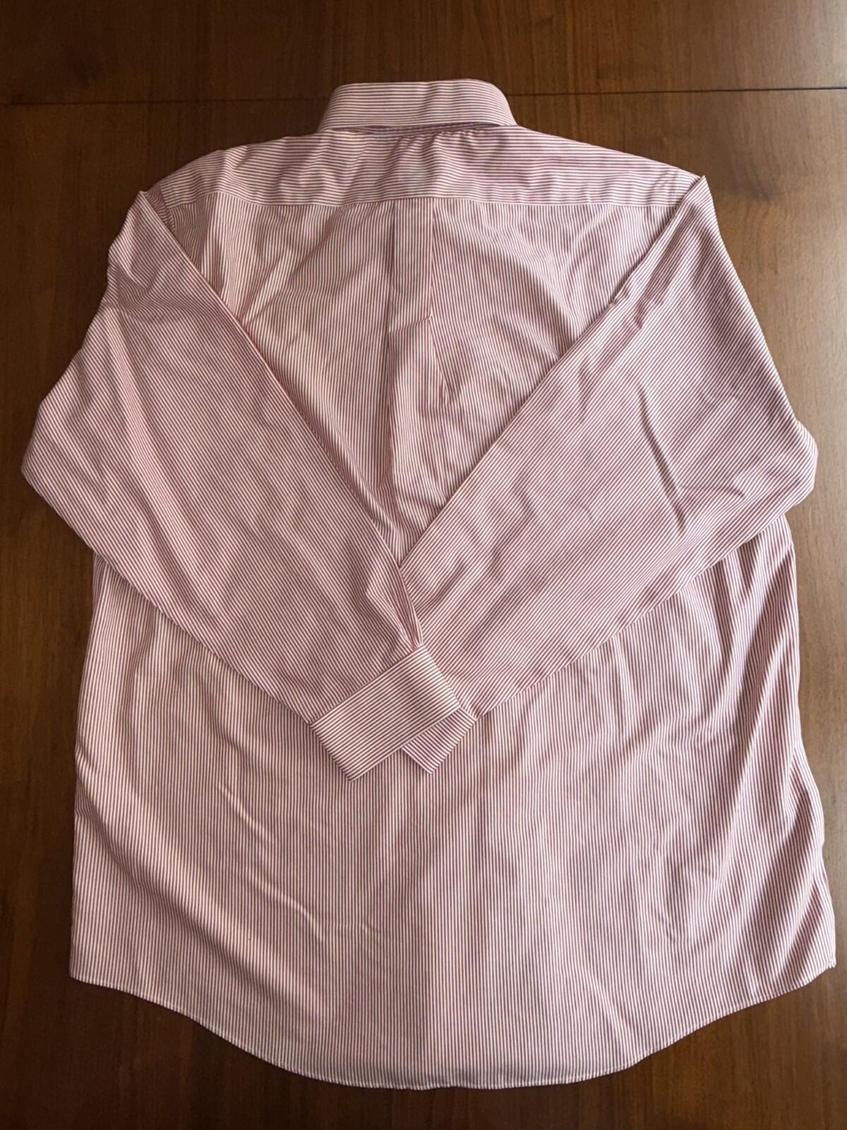 Brooks Brothers 346 Men's Red Striped Dress Shirt - Size 17-35
