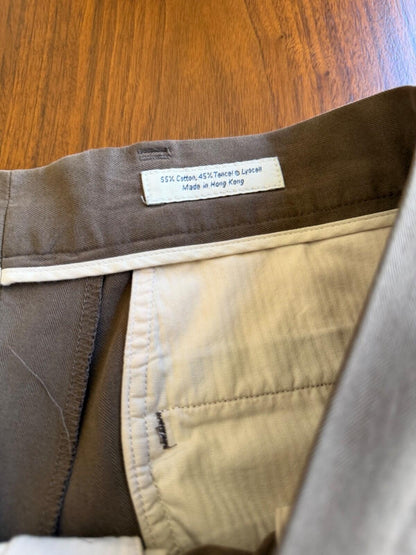 John W. Nordstrom Pleated Cuffed Cotton Tencel Trousers 34x32
