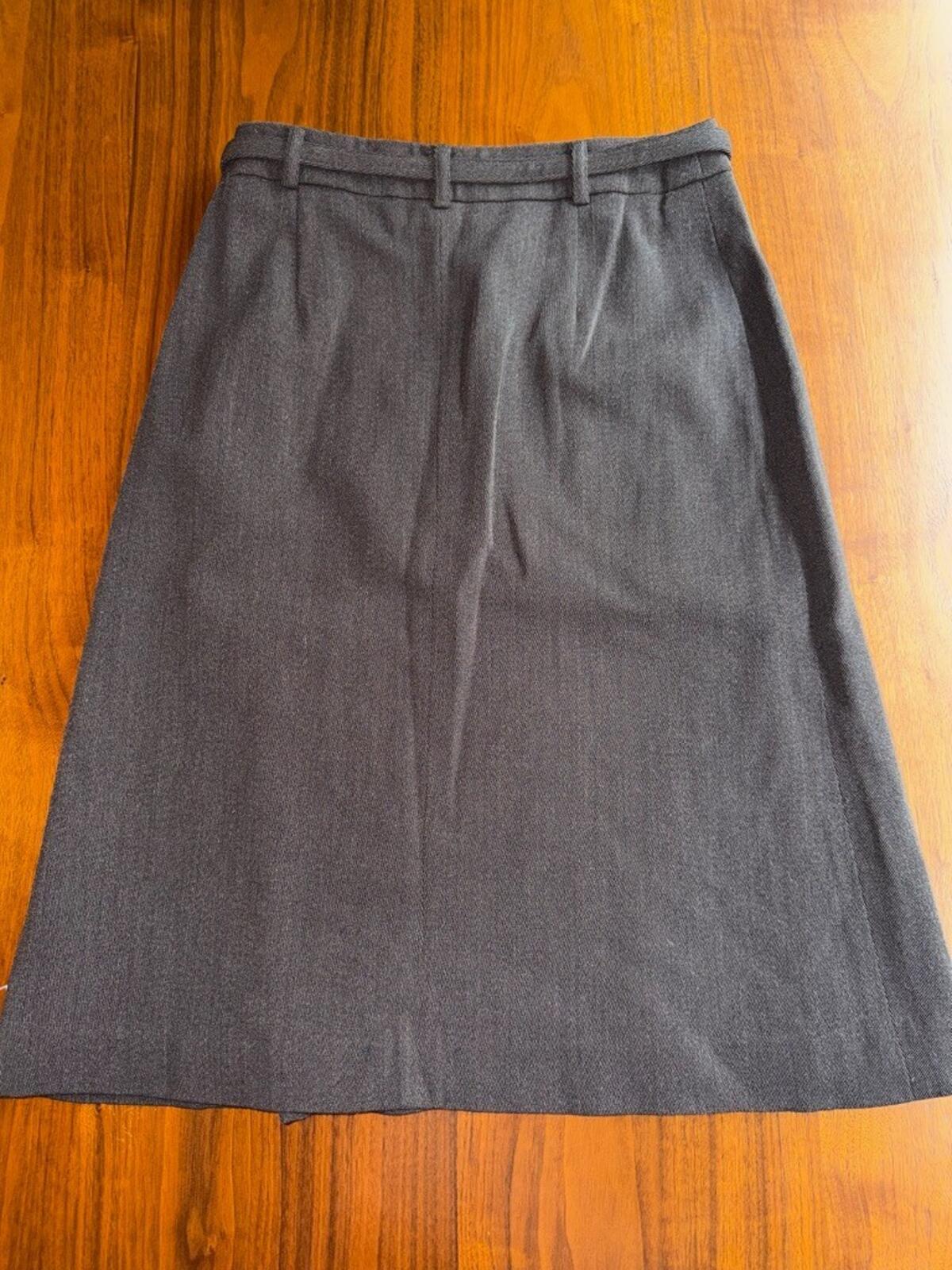 Jenne Maag Women's Wool Blend Pleated Knee-Length Skirt w/Belt - Size M