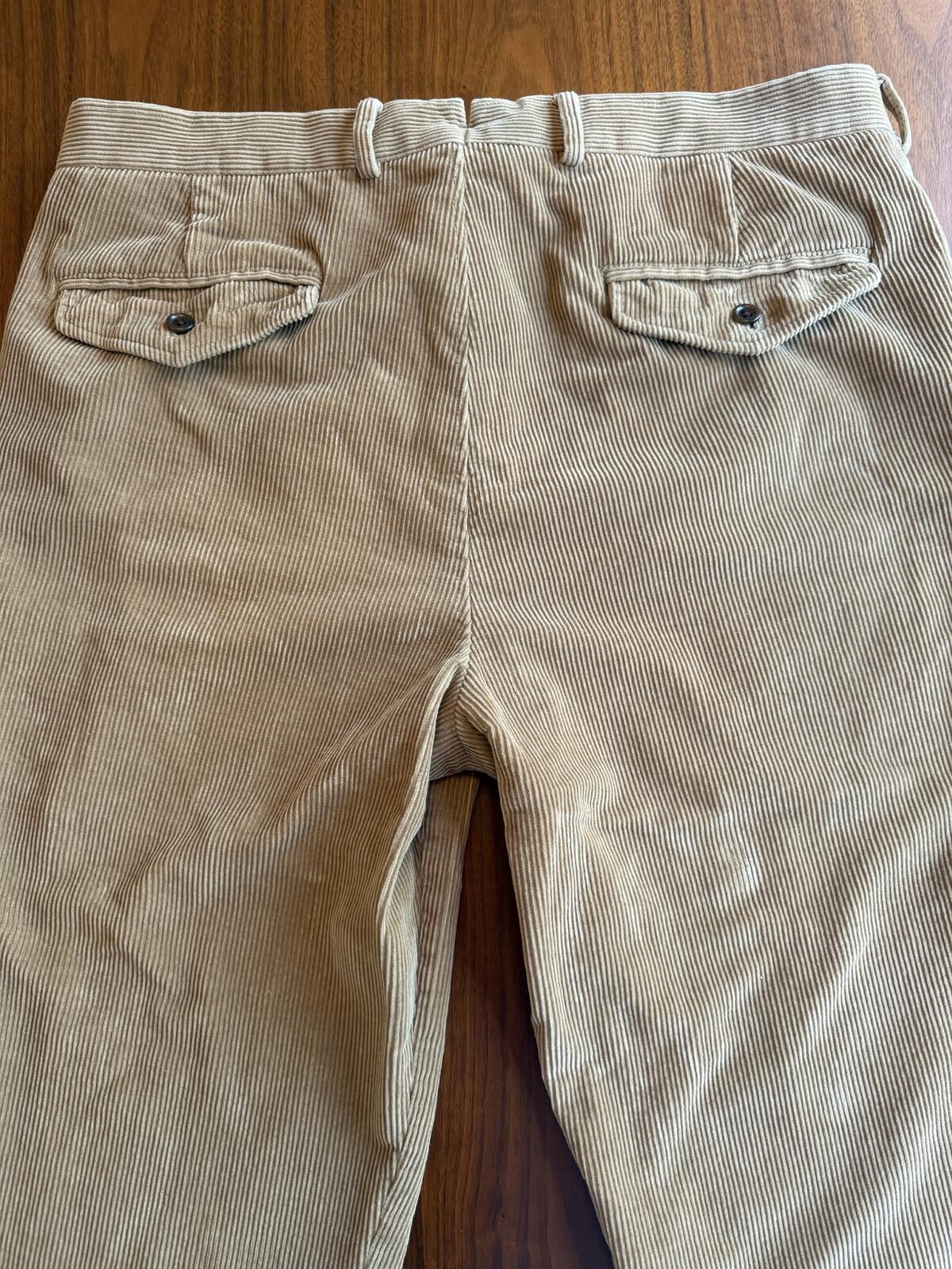 Lands' End Men's Tailored Fit Tan Corduroy Pants - Size 36
