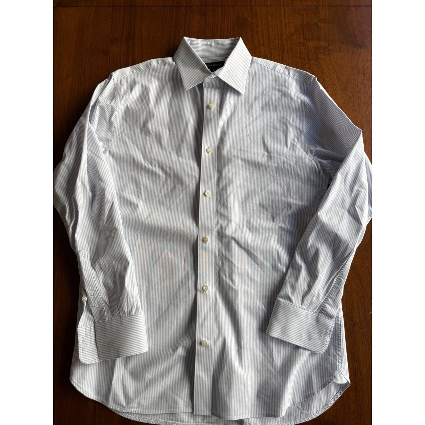 Banana Republic Mens Slim Fit Light Blue Stripe Long Sleeve Shirt - Size M
