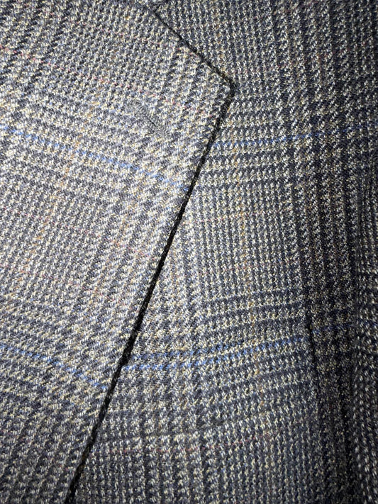 Bill Blass Menswear Gray Plaid Wool Blend Sport Coat - Size 42R
