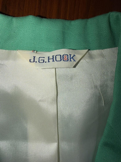 Vintage J.G. Hook Women's Teal Green Two-Button Jacket - Size 12