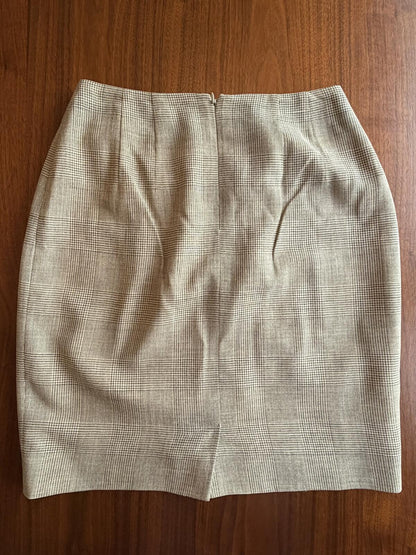 Linda Allard Ellen Tracy Women's Wool Linen Blend Plaid Pencil Skirt -  Size 4