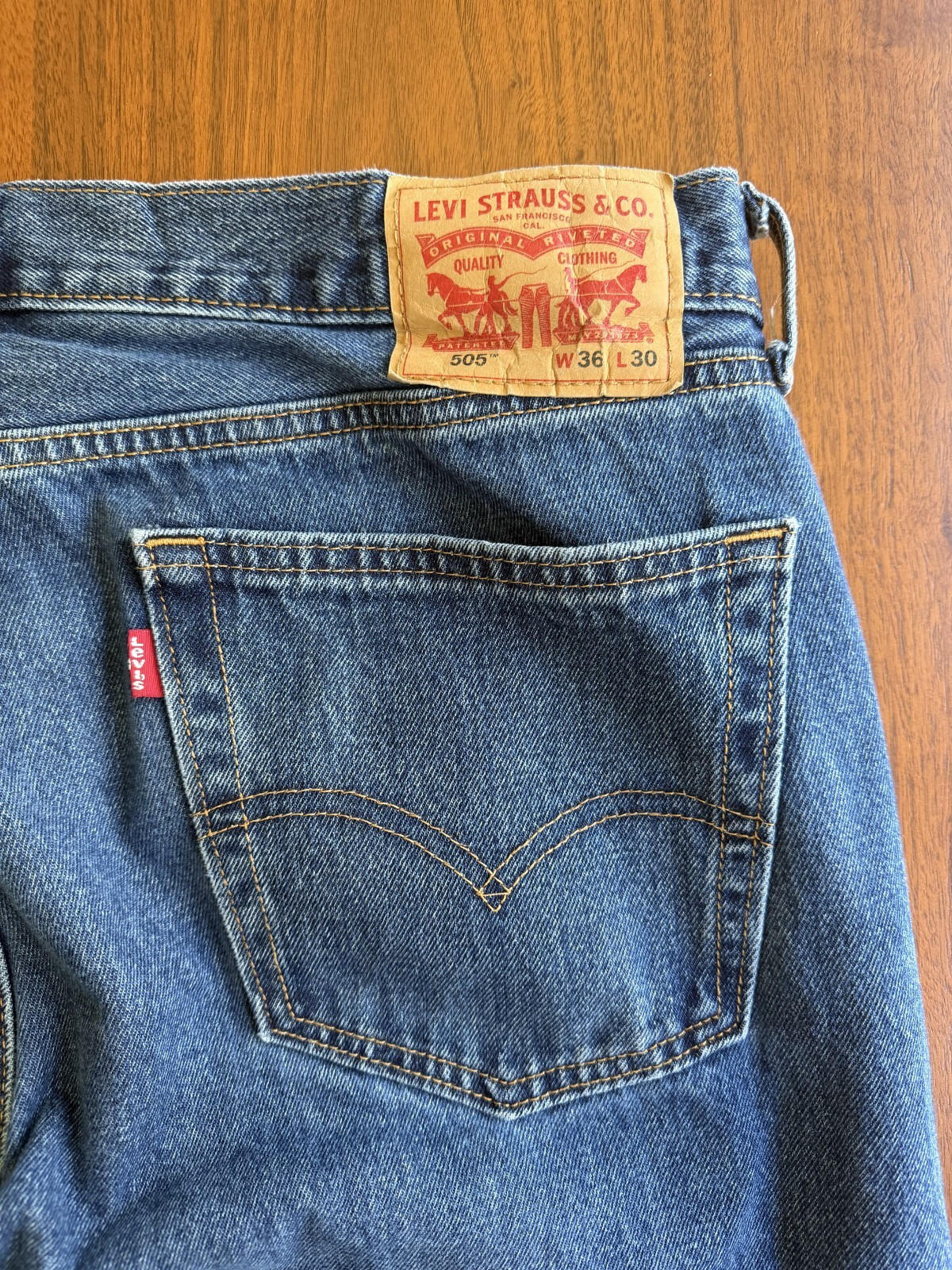 Levi's Mens 505 Regular Fit Straight Leg Jeans - 36x30