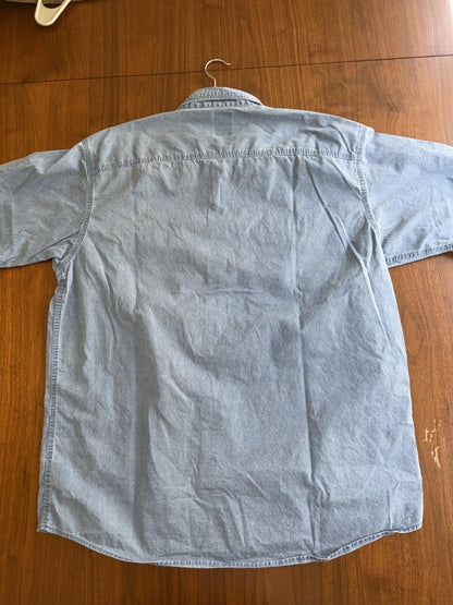 RedHead Men's Short Sleeve Blue Button-Down Work Shirt - Size Large