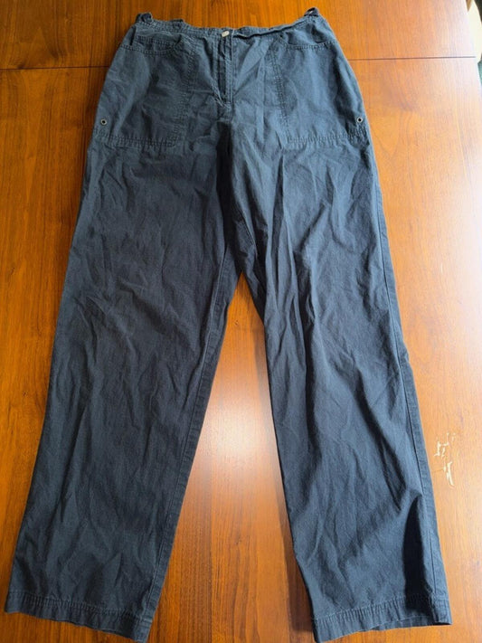 Vintage Sag Harbor Women's 100% Cotton Sport Utility Black Pants - Size S