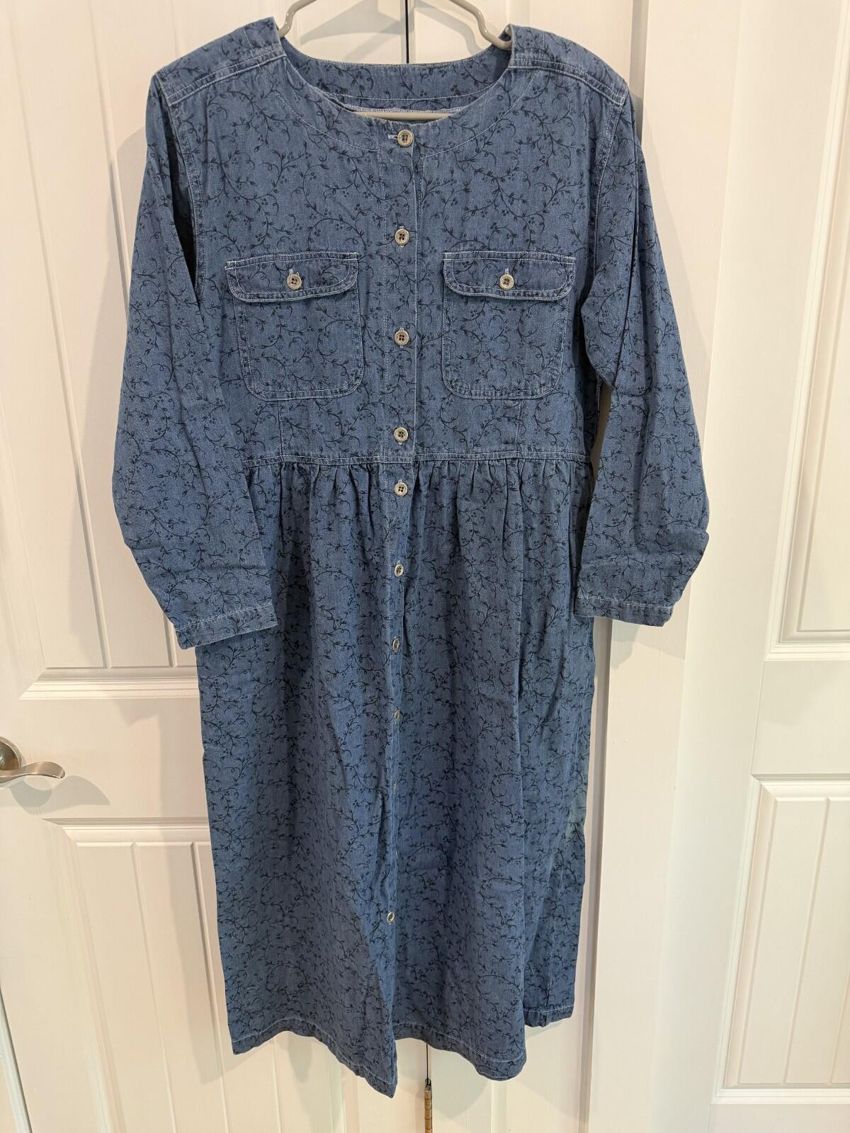 Capacity Women's Floral Patterned Denim Dress - Size S