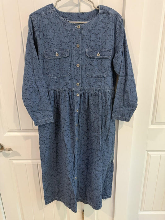 Capacity Women's Floral Patterned Denim Dress - Size S