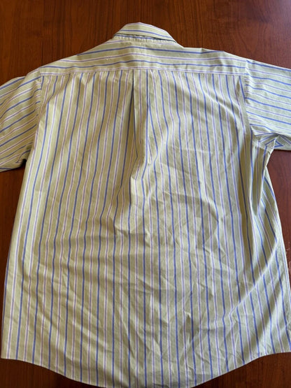 L.L. Bean Men's Short Sleeve Striped Button Down Shirt - Size L