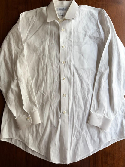 Brooks Brothers Makers White Spread Collar Dress Shirt 16-33
