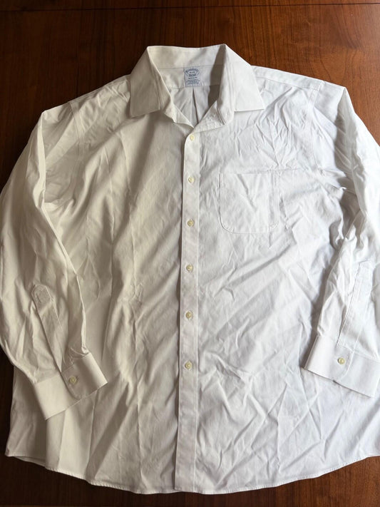 Brooks Brothers Regular Fit Non-Iron Supima Cotton Dress Shirt White 18-35