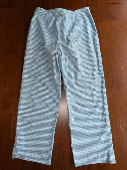 Charter Club Women's Blue Gingham Stretch Straight Leg Pants - Size 8