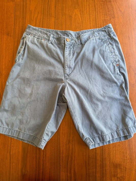 Tommy Bahama Relax Men's Blue Chino Cotton Flat Front Shorts Size 34