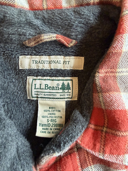 L.L.Bean Traditional Fit Fleece-Lined Plaid Shirt Jacket Size S