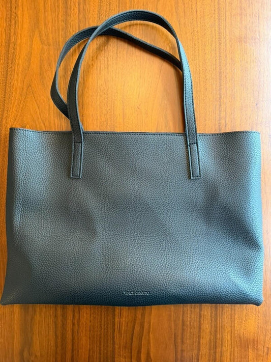 Vince Camuto Black & Grey Faux Leather Tote Bag