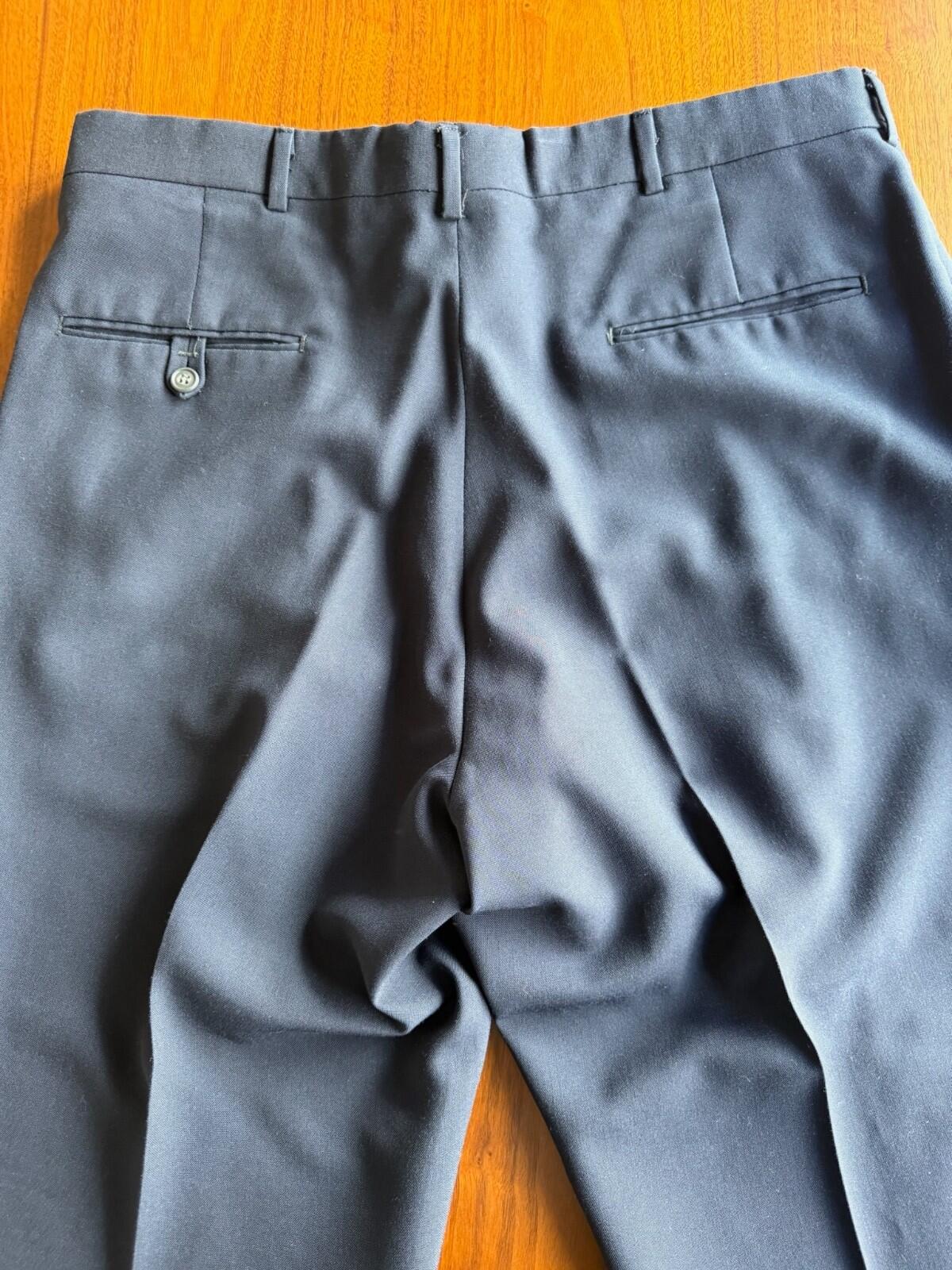 Vintage Murphy & Hartelius Navy Double Pleated Dress Pants - 38x29