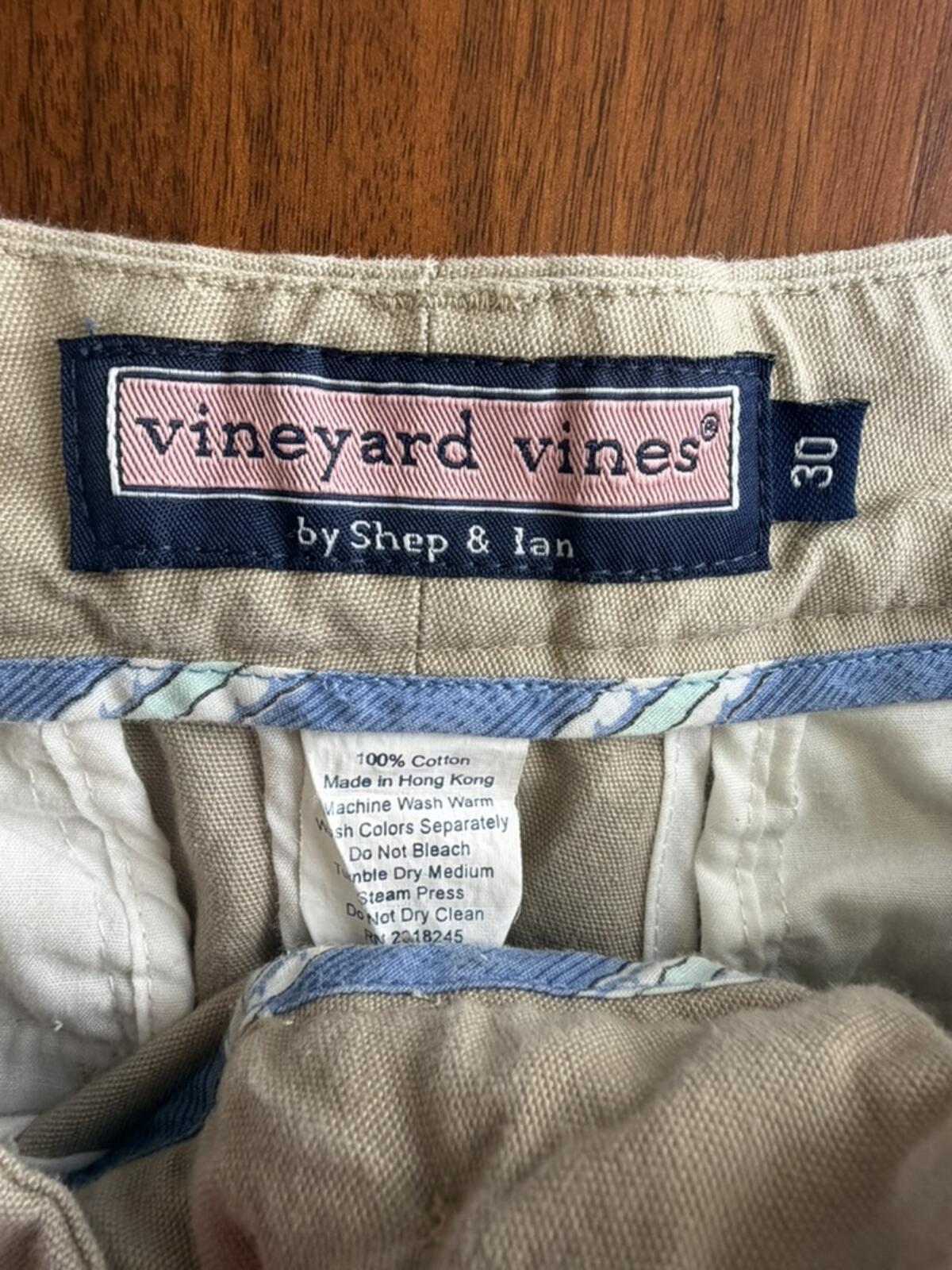 Vineyard Vines Beige Cotton Chino Shorts - Size 30