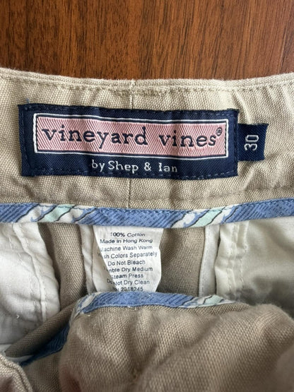 Vineyard Vines Beige Cotton Chino Shorts - Size 30