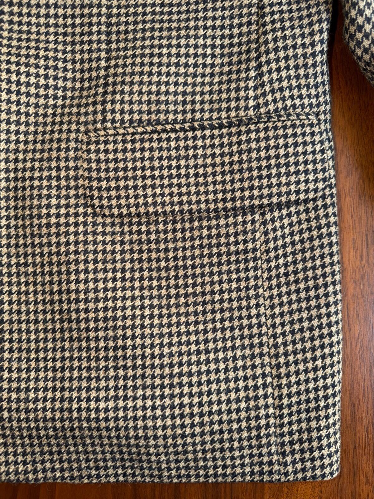 Oscar de la Renta Vintage Houndstooth Wool Tweed Sport Coat 43R