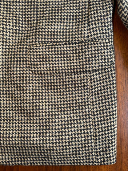 Oscar de la Renta Vintage Houndstooth Wool Tweed Sport Coat 43R