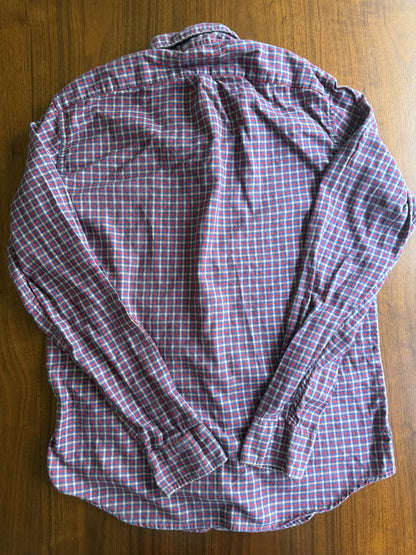 J.Crew Men's Lightweight Flannel Blue & Red Check Plaid Button-Down - Size S