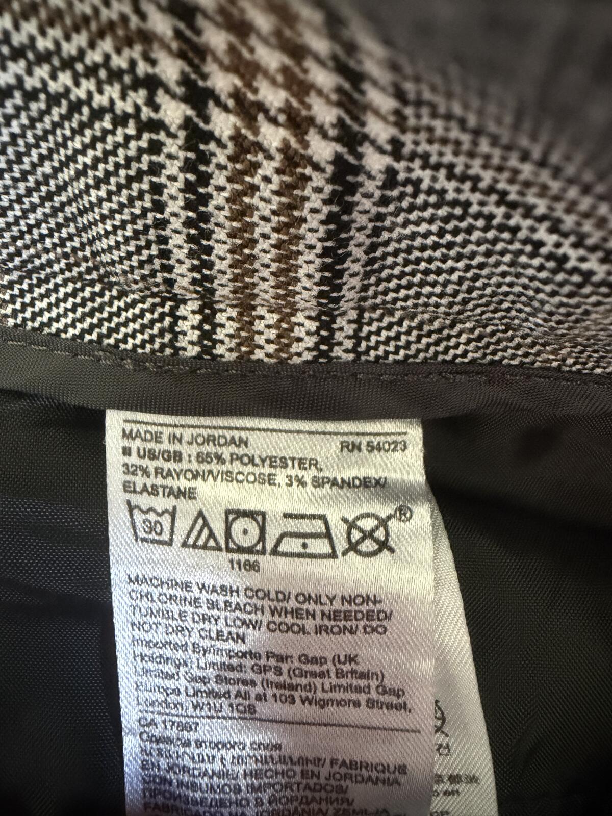 Banana Republic Women's Black Plaid Pleated & Cuffed Dress Pants - Size 14