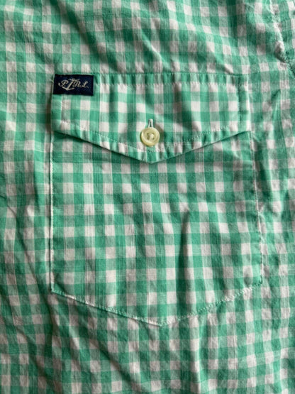 Polo Ralph Lauren Men's  Classic Fit Teal Gingham Short Sleeve Shirt - Size XXL