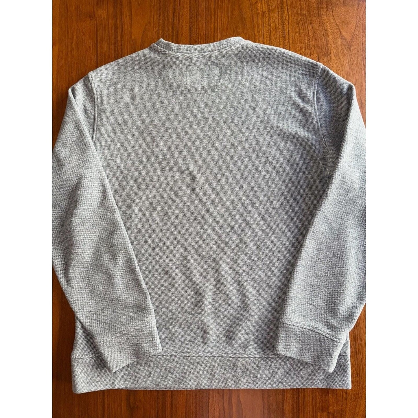 Jachs New York Men's Heathered Grey Textured Fleece Crewneck Sweater - Size L
