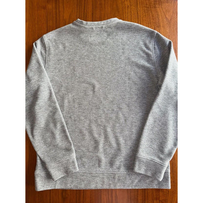 Jachs New York Men's Heathered Grey Textured Fleece Crewneck Sweater - Size L