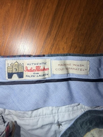 Polo Ralph Lauren Men's Classic Fit Madras Yellow, Red, and Navy Plaid Shorts - Size 33