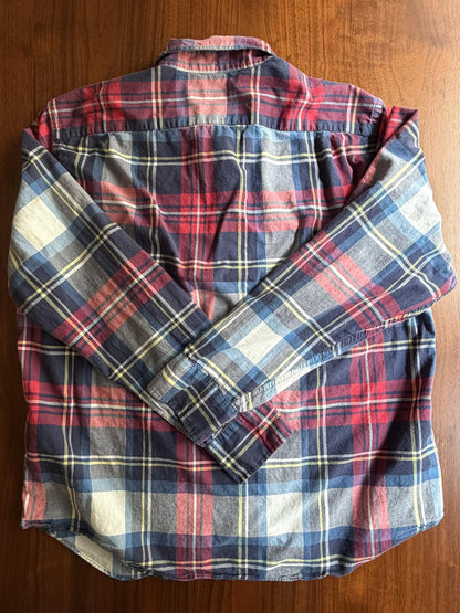 J.Crew Summer Blue & Red Plaid Button-Up Shirt - Size XL