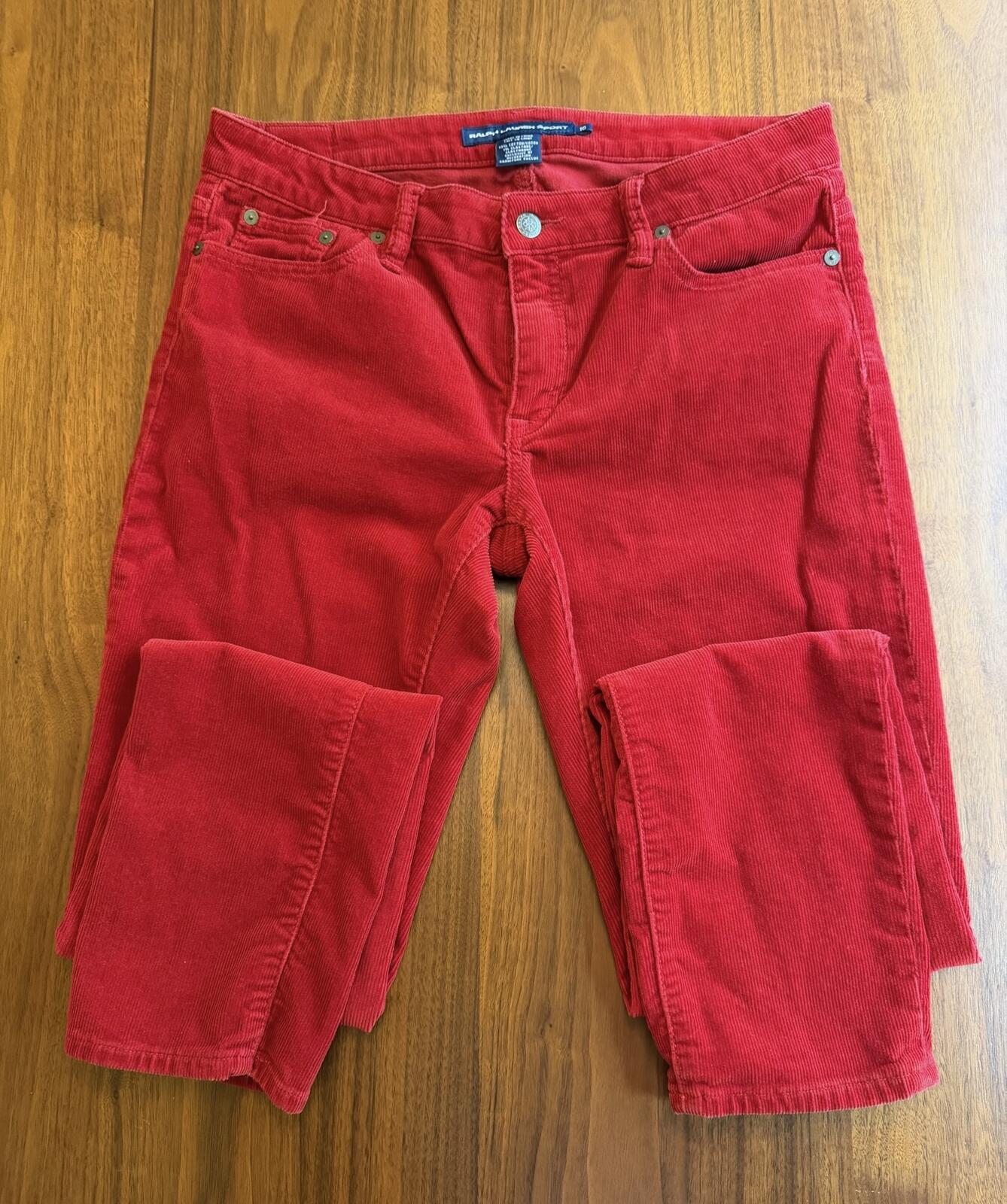 Ralph Lauren Sport Women's Red Corduroy Pants - Size 10