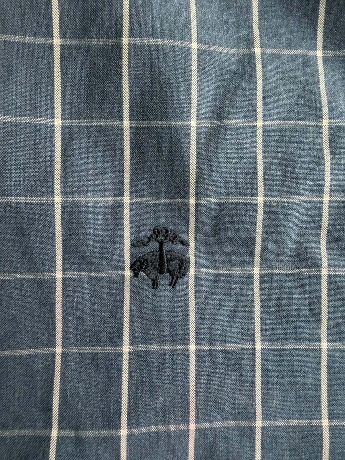 Brooks Brothers Men's Madison Non-Iron Blue Cotton Plaid Shirt - Size XL